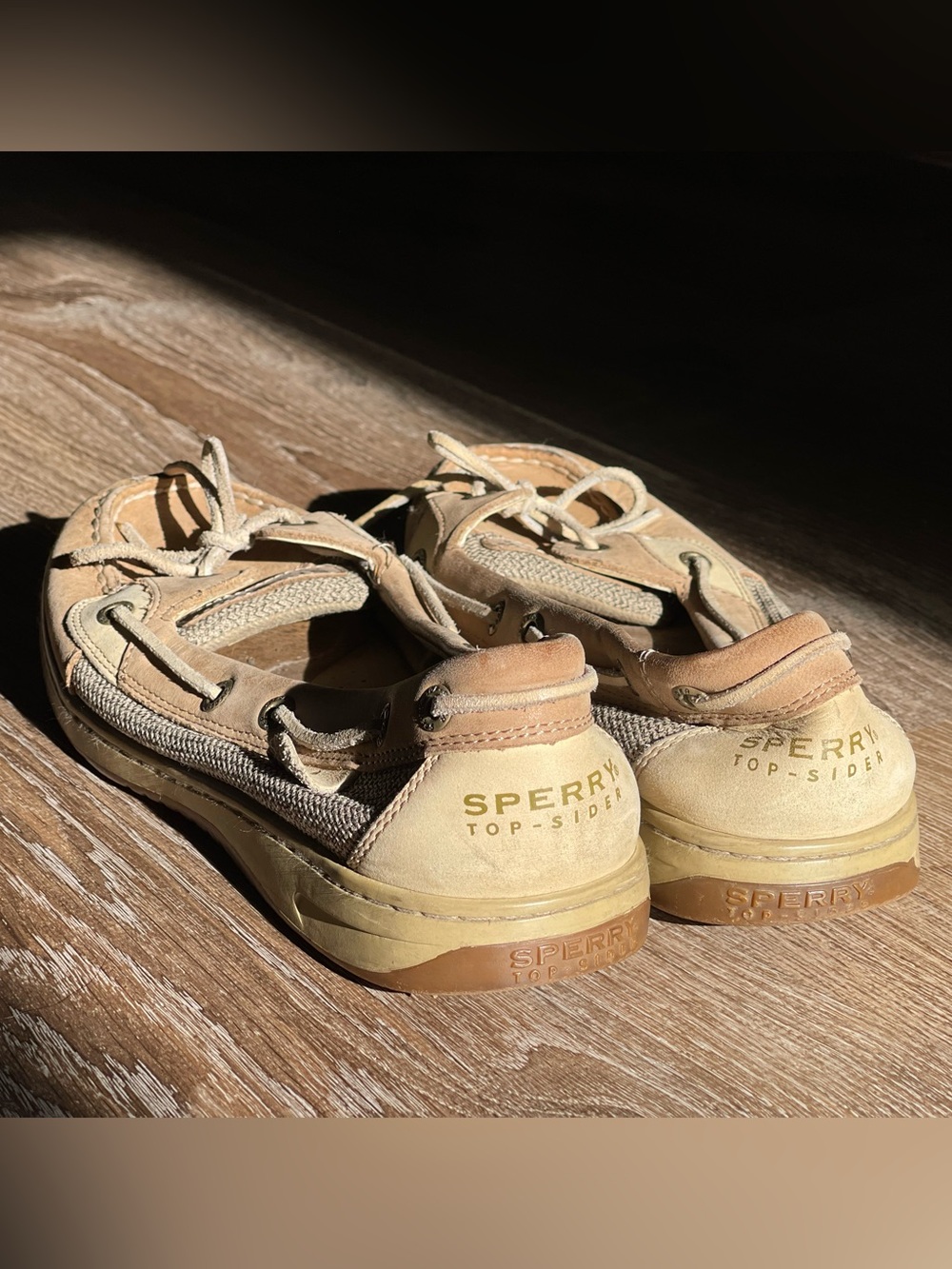 Tan Leather Sperry Top-Siders Slip On Boat Shoes Women’s Sz 10W
